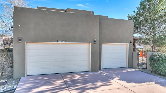 garage with a gate