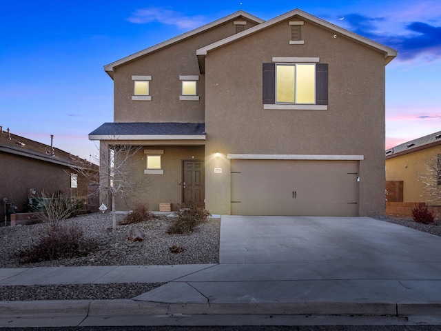 view of property featuring a garage