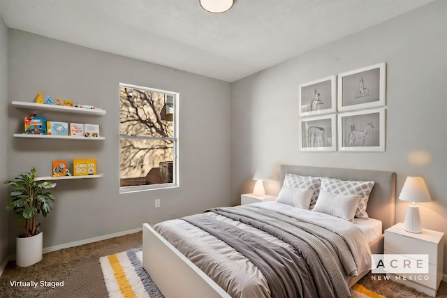 bedroom with carpet floors