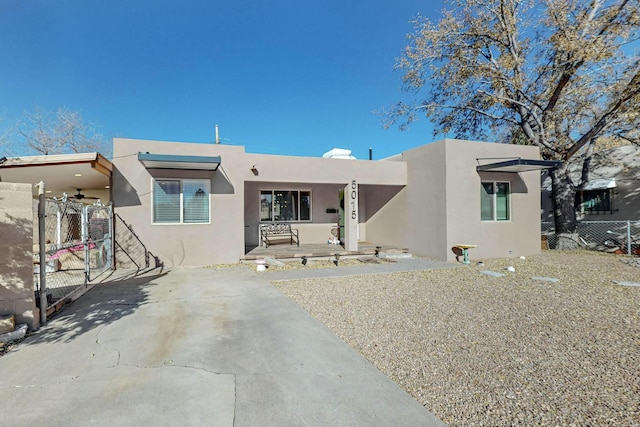 view of pueblo revival-style home