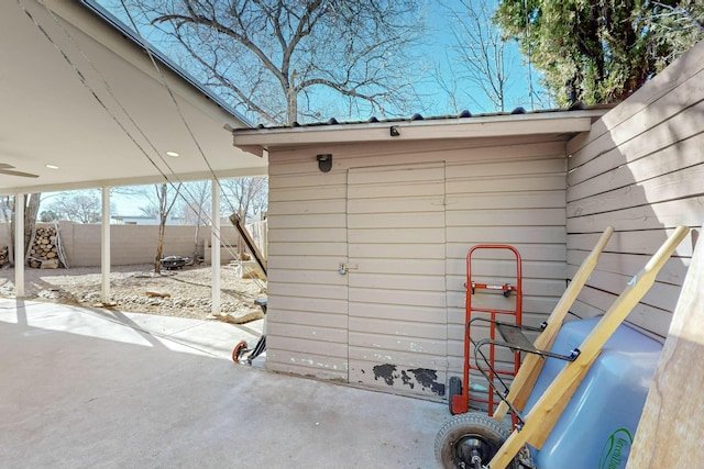 view of garage