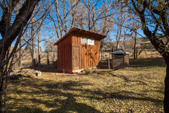 view of shed