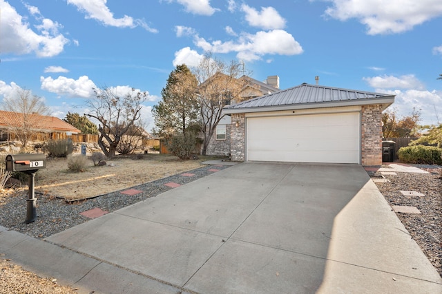 exterior space with a garage