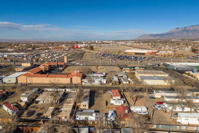 aerial view with a mountain view