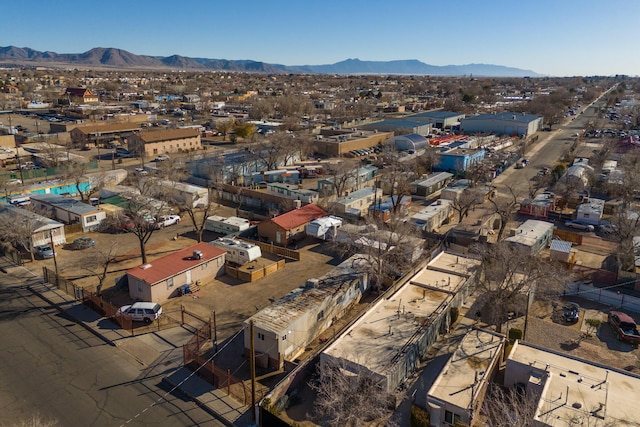 drone / aerial view with a mountain view