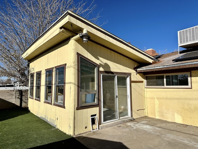 exterior space featuring a patio and central AC unit