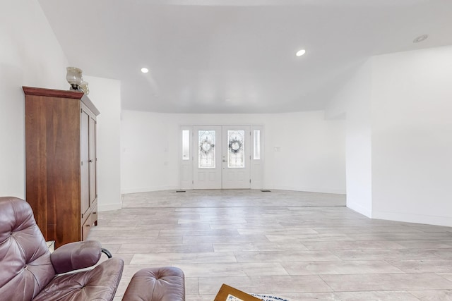 foyer entrance featuring light hardwood / wood-style floors