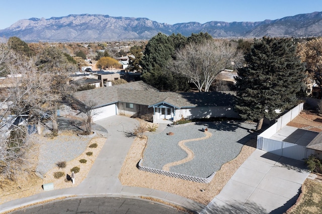 bird's eye view featuring a mountain view