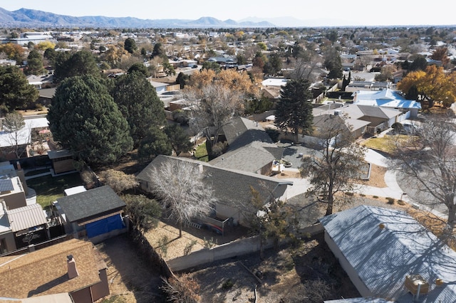 drone / aerial view with a mountain view