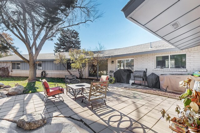 view of patio / terrace with area for grilling