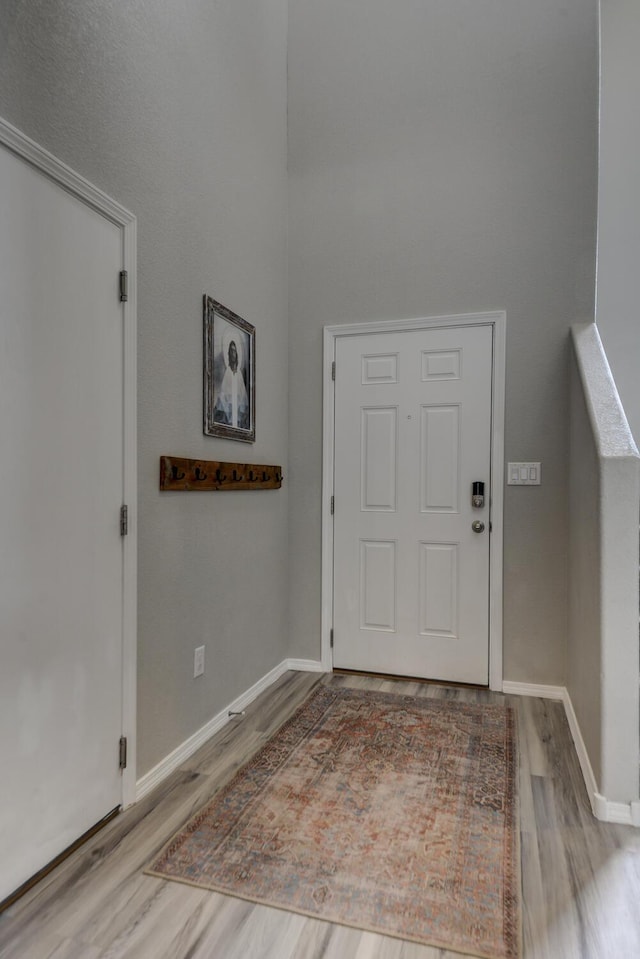 foyer with light hardwood / wood-style floors