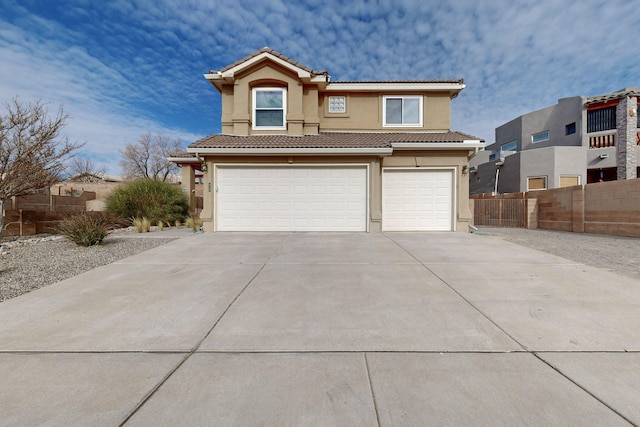 view of front facade featuring a garage