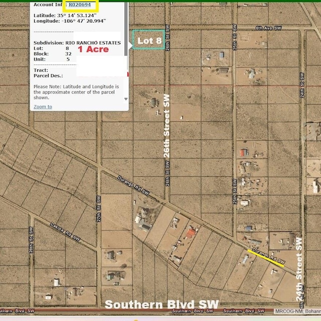 LOT8 26th St SW, Rio Rancho NM, 87144 land for sale