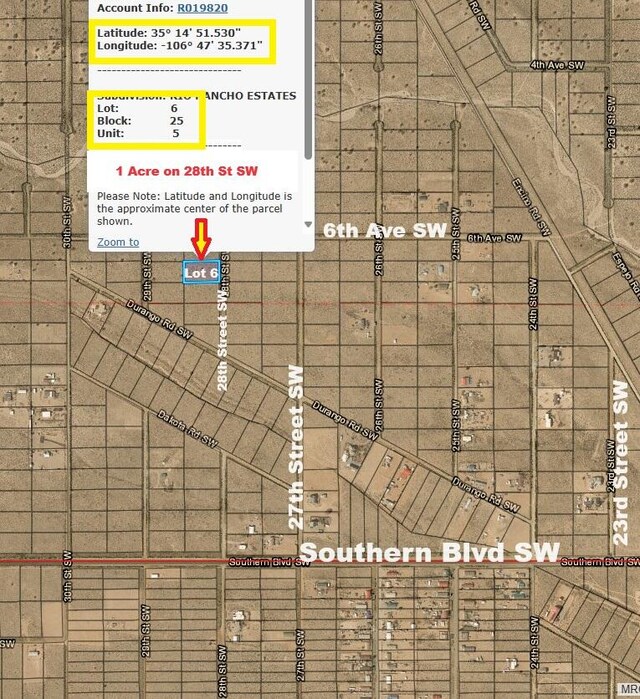 LOT6 28th St SW, Rio Rancho NM, 87144 land for sale