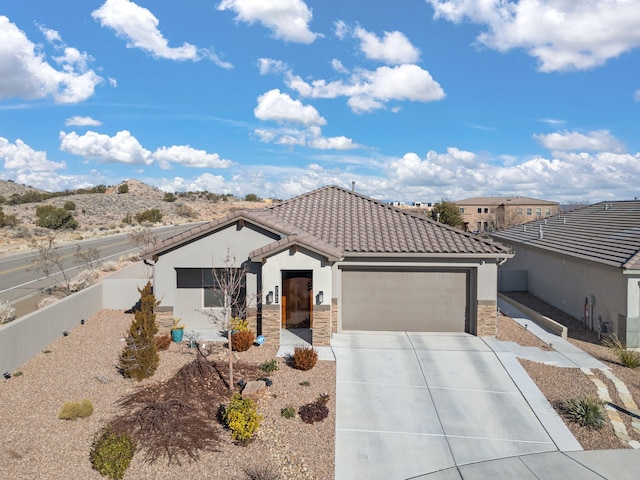 view of front of house with a garage