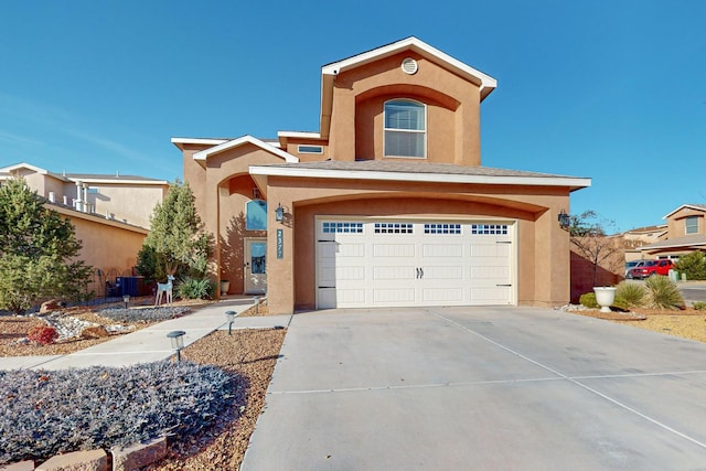 view of front of house with a garage