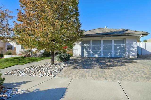 view of front of home with a garage