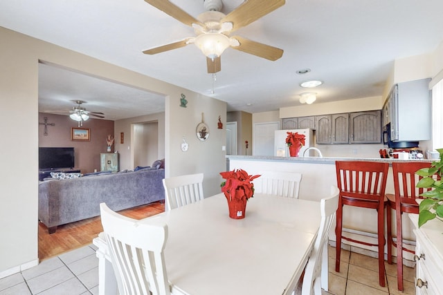 view of tiled dining space