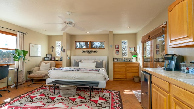 2 Chaco Ct, Sandia Park, NM 87047 - bedroom featuring beverage cooler and recessed lighting
