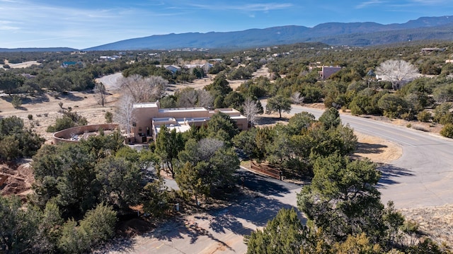 birds eye view of property featuring a mountain view