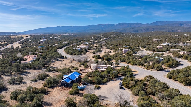 aerial view with a mountain view