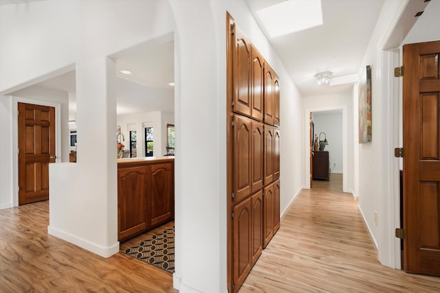 hall featuring light hardwood / wood-style flooring