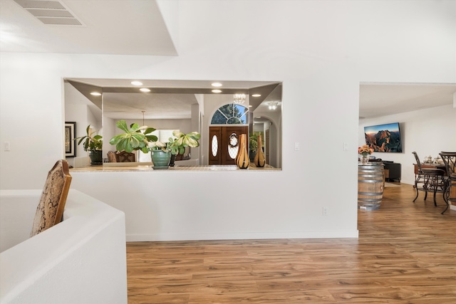 entryway featuring hardwood / wood-style flooring