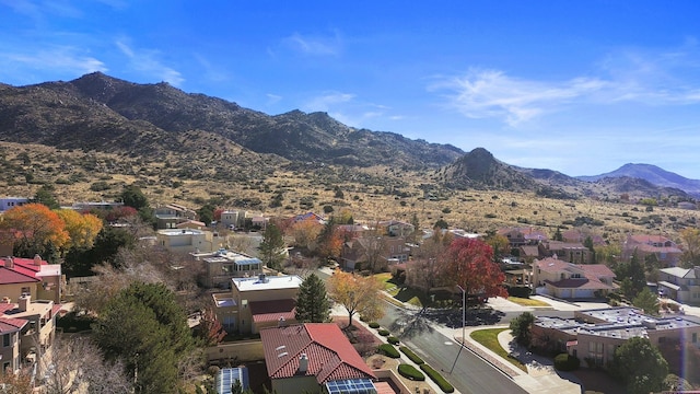 aerial view with a mountain view