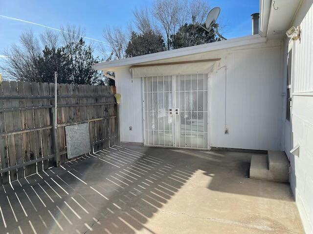 view of patio / terrace featuring french doors