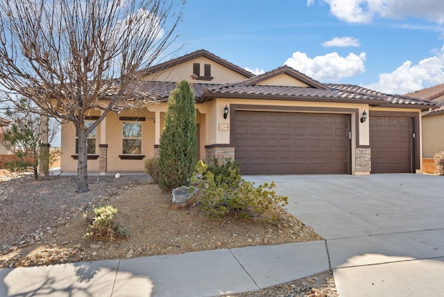 view of front of home with a garage