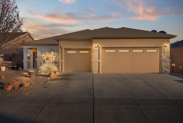 prairie-style home with a garage