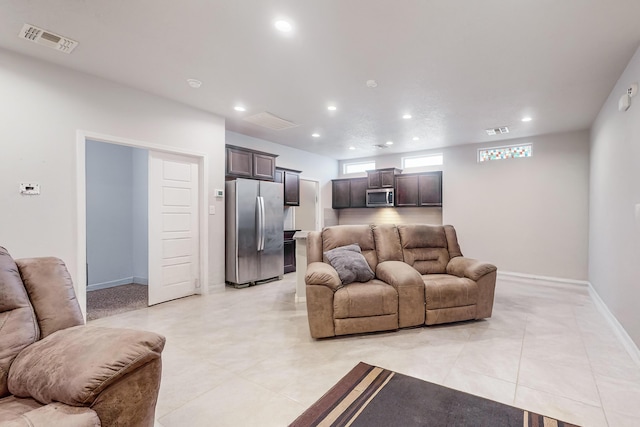 view of tiled living room