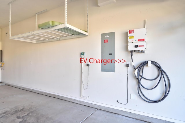 garage with electric panel