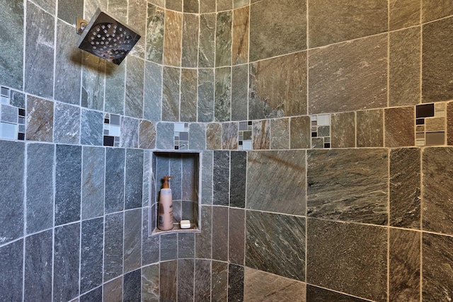 interior details with tiled shower