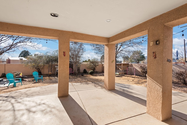 view of patio featuring a fenced backyard