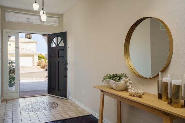 view of tiled entrance foyer