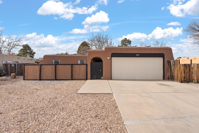 adobe home with a garage