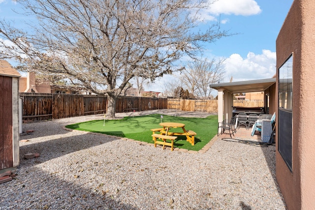 view of yard with a patio area