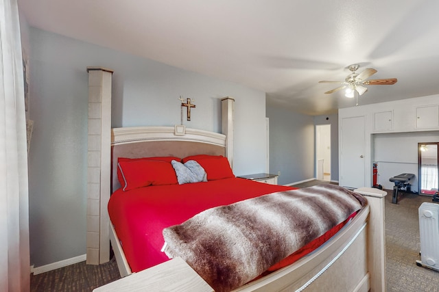 415 Wheeler Ave SE, Albuquerque, NM 87102 - carpeted bedroom featuring baseboards and a ceiling fan