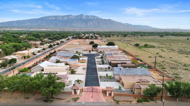 drone / aerial view with a mountain view