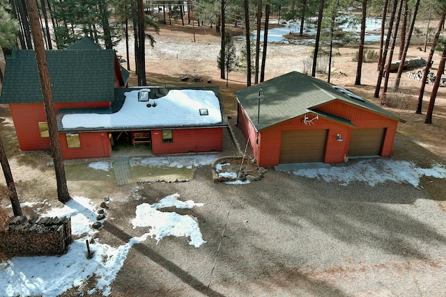 view of snowy aerial view