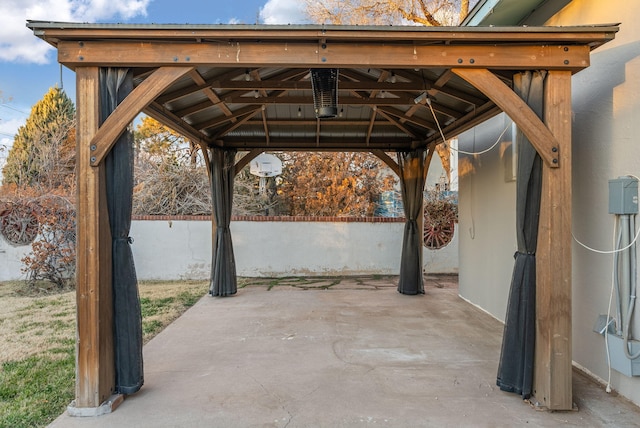 view of patio with a gazebo