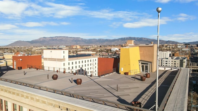 exterior space featuring a mountain view