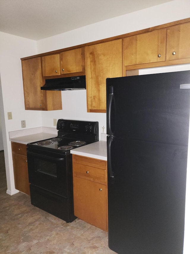 kitchen with black appliances