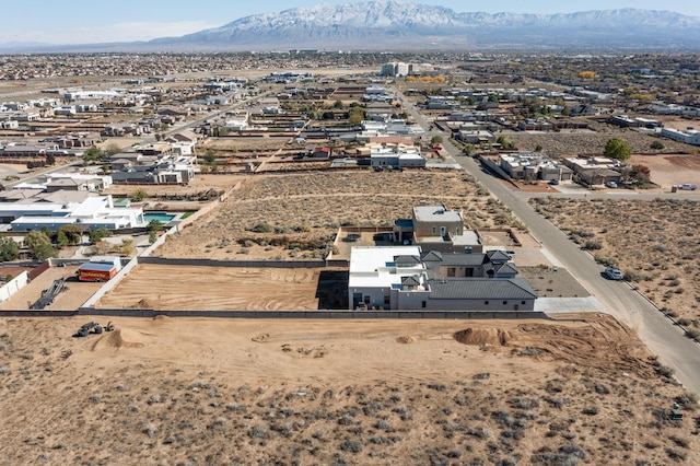 bird's eye view with a mountain view