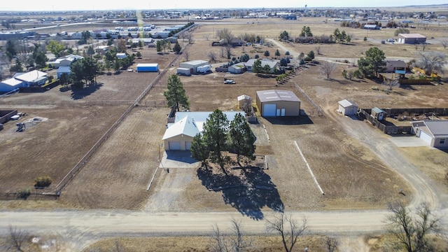 bird's eye view with a rural view