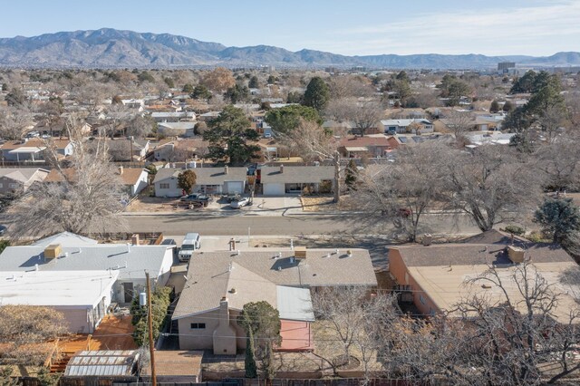 aerial view with a mountain view