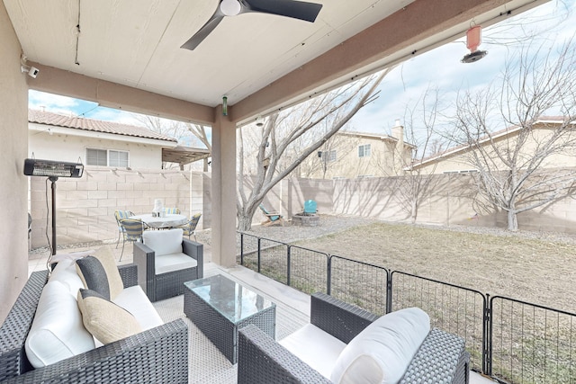 view of patio featuring an outdoor hangout area