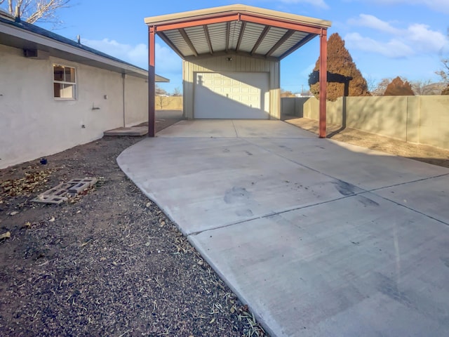 exterior space featuring a garage