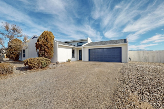 view of front of house with a garage